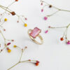 Pink złoty pierścionek z rubinem i brylantami fancy pink - Marcin Czop Autorska Pracownia Biżuterii