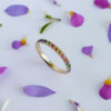 Złoty pierścionek z kolorowymi kamieniami szlachetnymi 2mm- szafirami, rubinami, tsavorytami i granatami -Marcin Czop jewellery- gp1