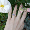 Bouquet pierścionek z motywem kwiatowym z tanzanitem topazami rubinami i brylantami - gp3